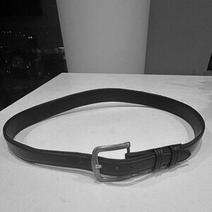 Vogt Silversmiths Black Top Grain Leather Belt Handmade Old Mexico Silver Buckle